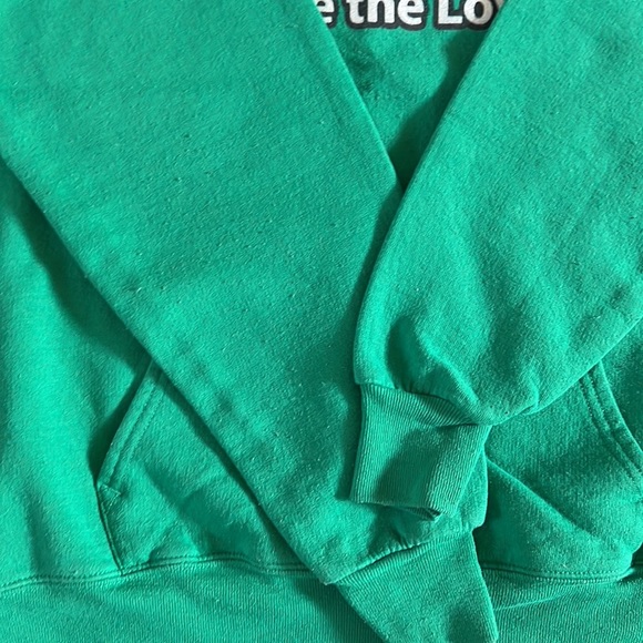 Hanes, Men’s medium, Share the Love, Green, Hoodie. - Picture 4 of 5